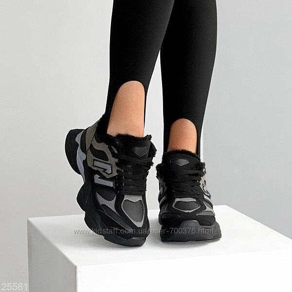 Кросівки зимні Teko, чорний/сірий