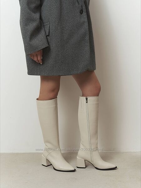 Чоботи демісезонні, натуральна шкіра, лотос