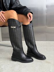 Чоботи преміальні жокейські 105. Store, шкіра/текстиль, чорні, демі
