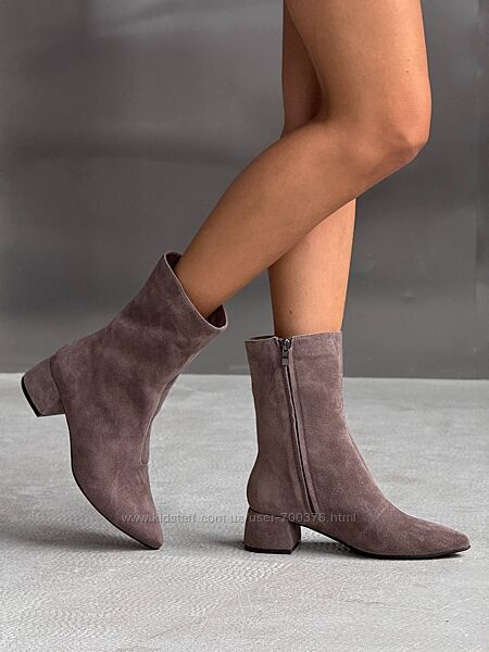 Черевики демі Viva, натуральний велюр, какао