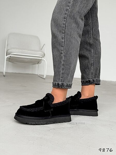 Угги - лофери Ofeli, натуральна замша, чорні