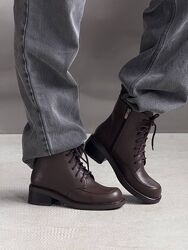 Черевики з анатомічним мисом barefoot NikArt, натуральна шкіра, шоколад