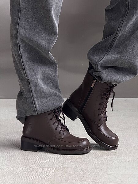 Черевики з анатомічним мисом barefoot NikArt, натуральна шкіра, шоколад