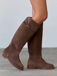 Чоботи преміальні жокейські 105 Store, натуральна замша, тоффі, демі