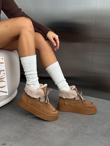 Теплесенькі сноубутси, натуральна замша, руді