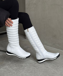 Дутики зима, натуральна шкіра, білі, дуже тепленькі та зручні