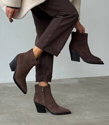 Трендові козаки, натуральна замша, шоколад молочний/темний