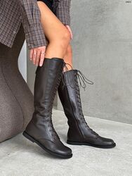 Чоботи в стилі barefoot, натуральна шкіра, шоколад, демі/зима