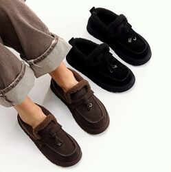 Автоледі Jasti зима, натуральна замща, шоколад/чорні