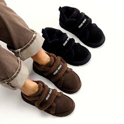 Автоледі Valest зима, натуральна замша, чорні/шоколад