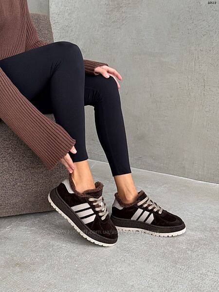 Зимові Кросівки Alex Bens, натуральна замша/шкіра, шоколад