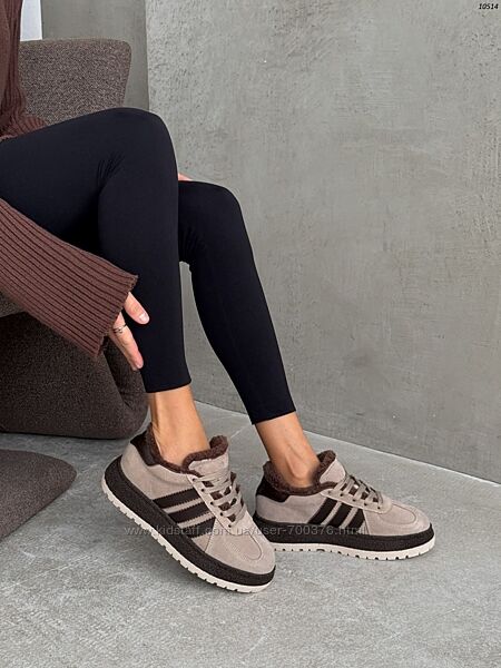 Зимові Кросівки Alex Bens, натуральна замша/шкіра, беж