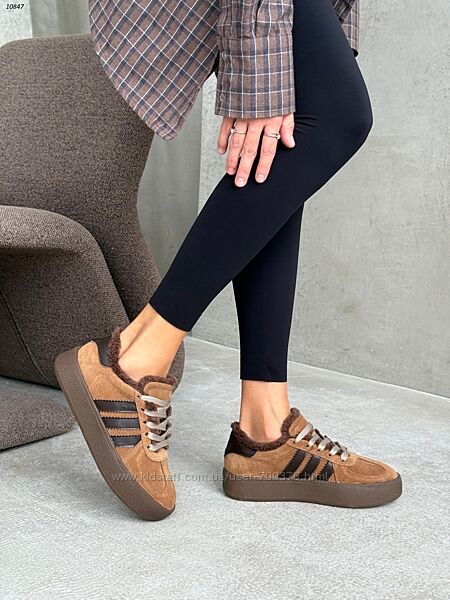 Зимові кросівки Alex Bens, натуральна замша/шкіра, руді