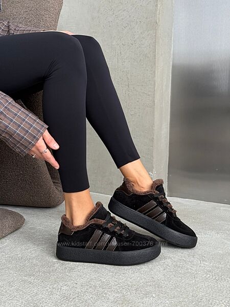 Зимові кросівки Alex Bens, натуральна замша/шкіра, чорні