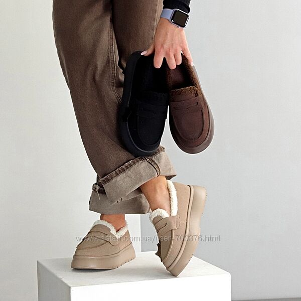 Автоледі Stelary зима, натуральна замша, чорні/лате/шоколад