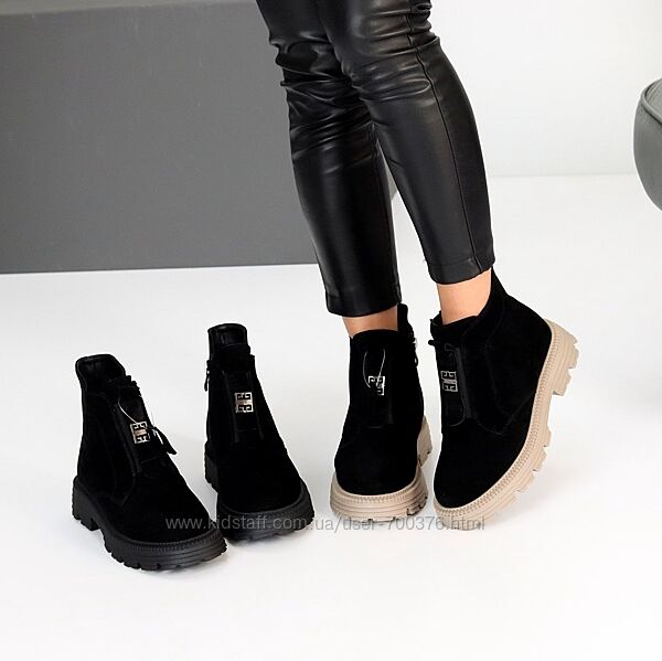 Черевики Loresti зима, натуральна замша, чорні