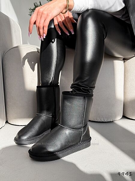 Угги Alesan, натуральна шкіра, чорні