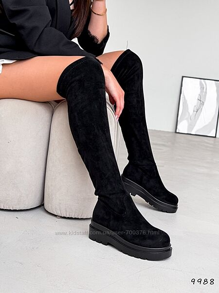 Ботфорти зима Madlen, чорні