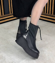 Черевики Magza демі, натуральна шкіра/стрейч, чорні