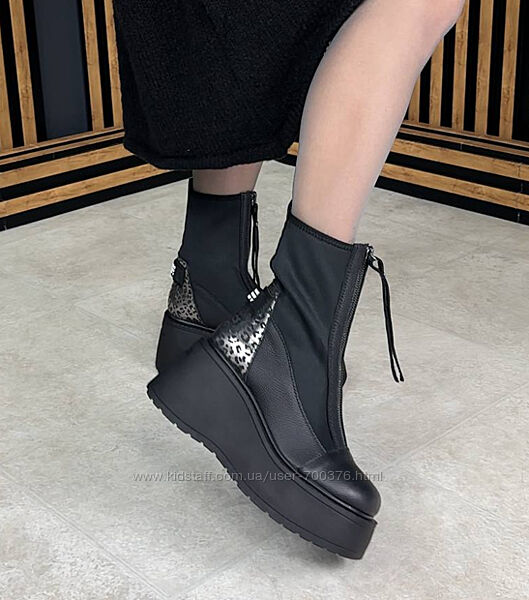 Черевики Magza демі, натуральна шкіра/стрейч, чорні