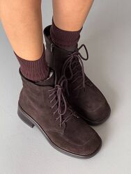 Черевики зима, анатомічні barefoot NikArt, шоколад, натуральна замша