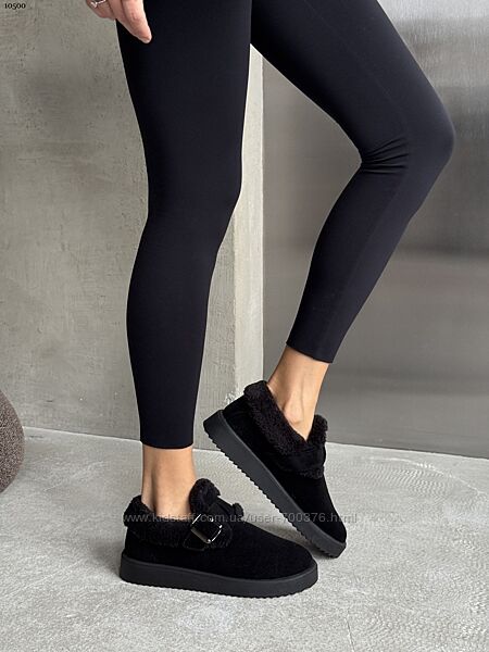 Зимові лофери barefoot Alex Bens, натуральна замша, чорні, анатомічна колодка