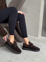 Зимові лофери barefoot Alex Bens, натуральна замша, шоколад, анатомічна