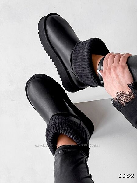 Угги Vixin, натуральна шкіра, чорні