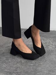 Туфлі з анатомічним мисом barefoot NikArt, натуральний велюр, чорні