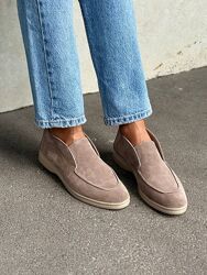 Лофери демі, натуральна замша, бежеві