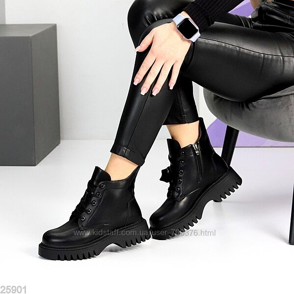 Черевики Navi зима, натуральна шкіра, чорні