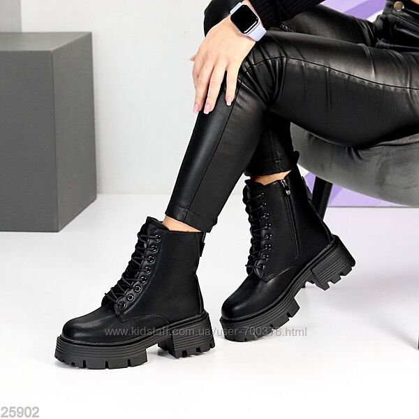 Черевики Sycamore зима, натуральна шкіра, чорні