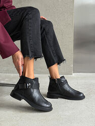 Черевики демі, натуральна шкіра - Італія, чорні