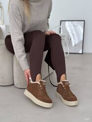 Сноубутси шоколад, натуральна замша/хутро тедді всередині натуральне хутро