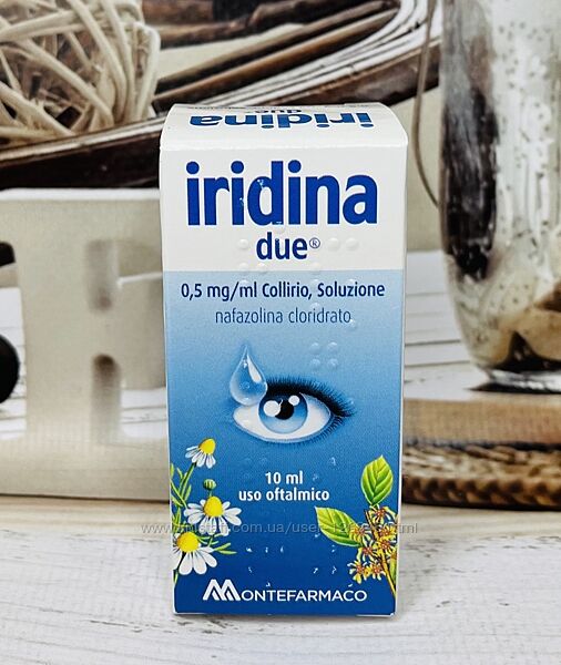 Краплі для очей IRIDINA Due Ірідіна від почервоніння та втоми