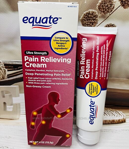 США Мазь для зняття болю в суглобах, м&acuteязах Equate Pain Relief Cream