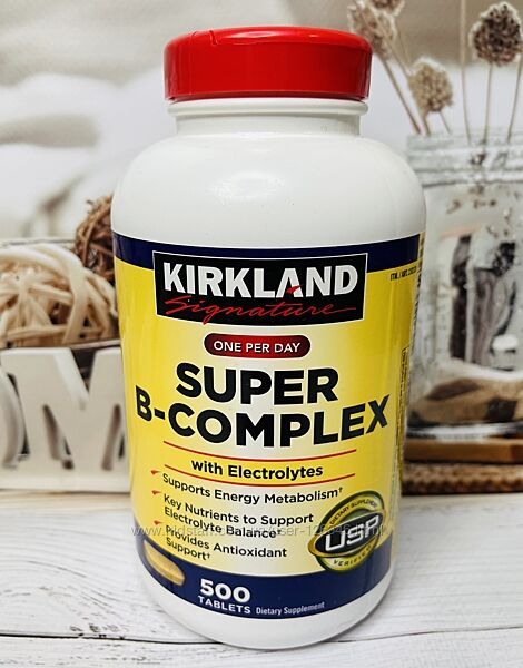 США Комплекс вітамінів групи В з електролітами KIRKLAND Super B-Complex