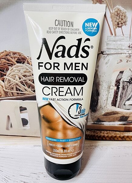 США Мужской крем для удаления волос на теле NADS NATURAL Hair Removal Cream