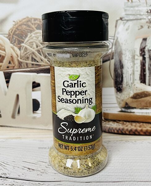 США Приправа сіль, часник, чорний перець, орегано Supreme Garlic Pepper Sea