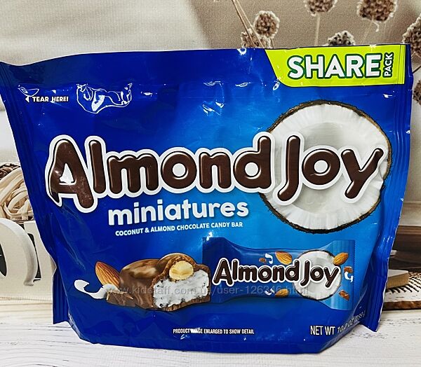 США Цукерки Almond Joy кокос, мигдаль та молочний шоколад