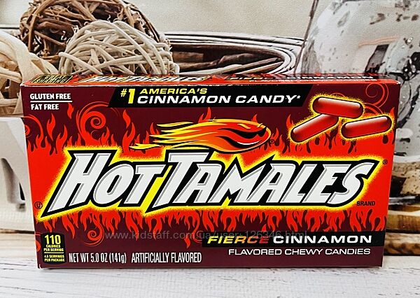 Освіжаючі цукерки зі смаком кориці Hot Tamales Fierce Cinnamon