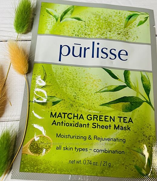 США Тканевая маска с матча PURLISSE Matcha Green Tea