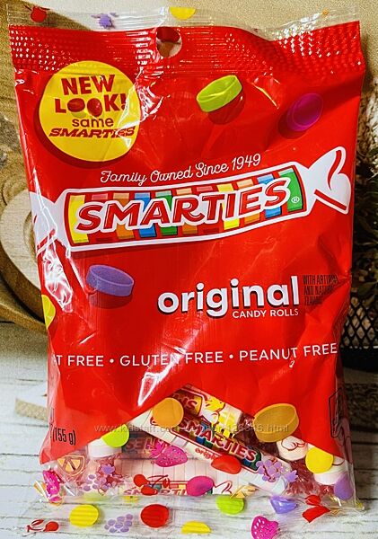 США Фруктові цукерки драже Smarties Original Candy Rolls