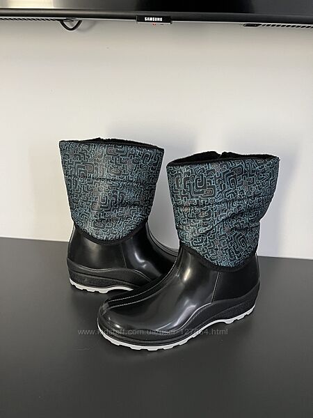 Резиновые сапоги женские, утепленные мехом