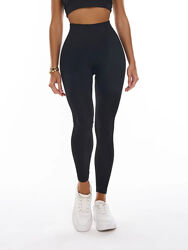 Лосіни в рубчик Ластівка безшовні на хутрі чорний 44 46 48 50 52 54 56