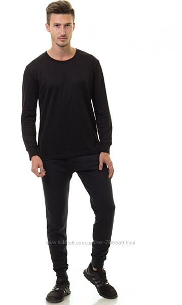 Комплект чоловічої термобілизни з начосом indena чорний 2xl 201005