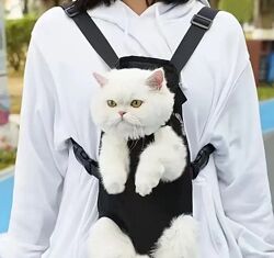 Зручний рюкзак кенгуру для собак і котів бежевий l 3627