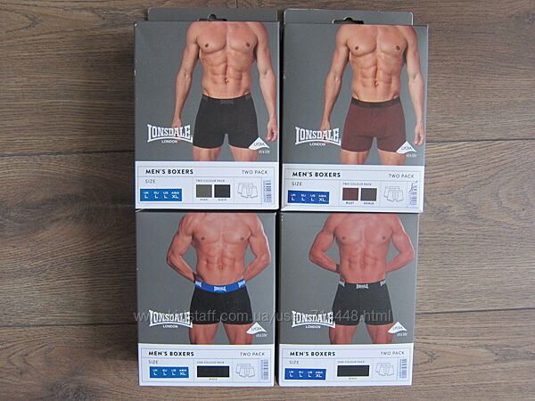 Труси боксери чоловічі на гудзиках Lonsdale набором 2 шт
