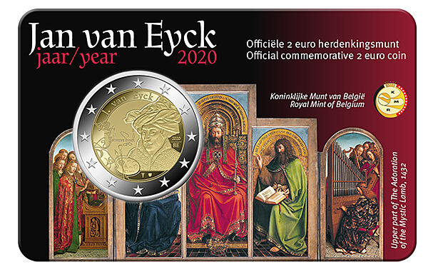 Бельгія 2020. 2 Євро. Ян ван Ейк. Офіційний блістер