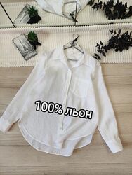 Біла лляна сорочка H&M p S-M